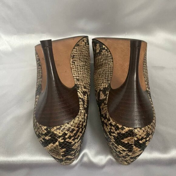 TAHARI Snake Skin Open Toe Shoes - Picture 3 of 6